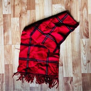 Vintage Wool Plaid Scarf